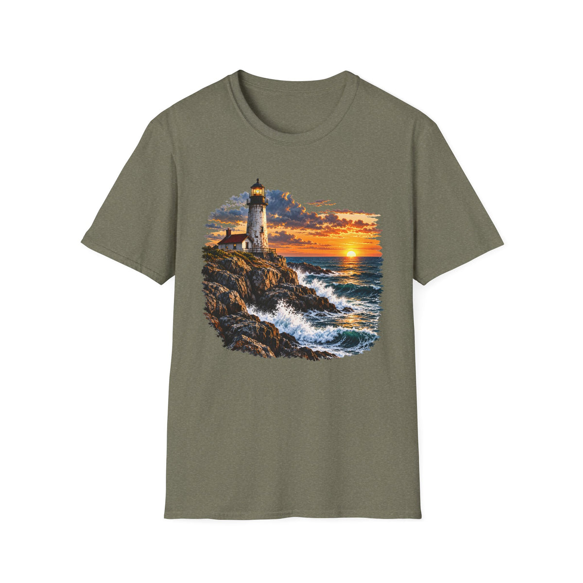 Lighthouse Sunset Coastal T-Shirt