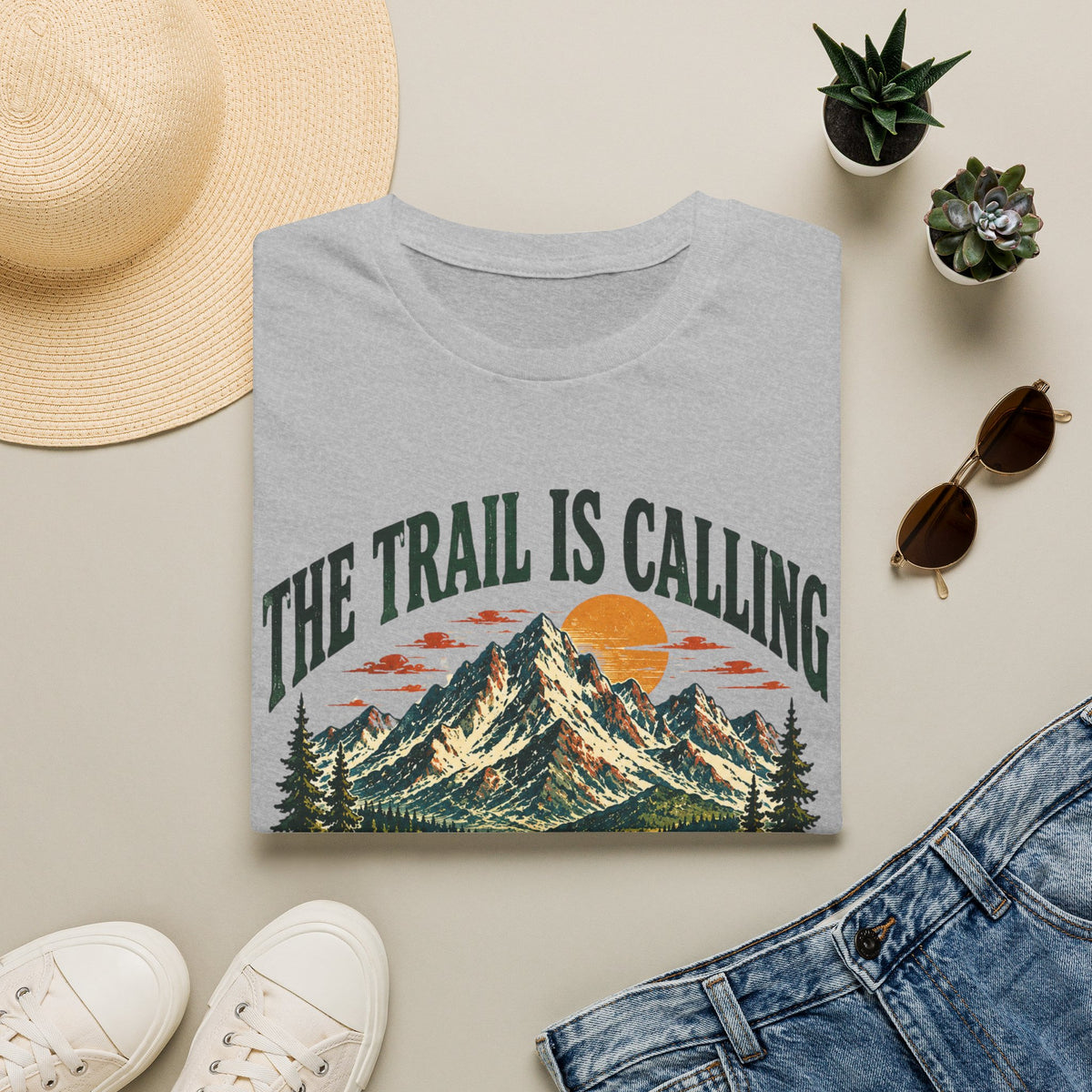 Camping Outdoor Adventure T-Shirt — "The Trail Is Calling"