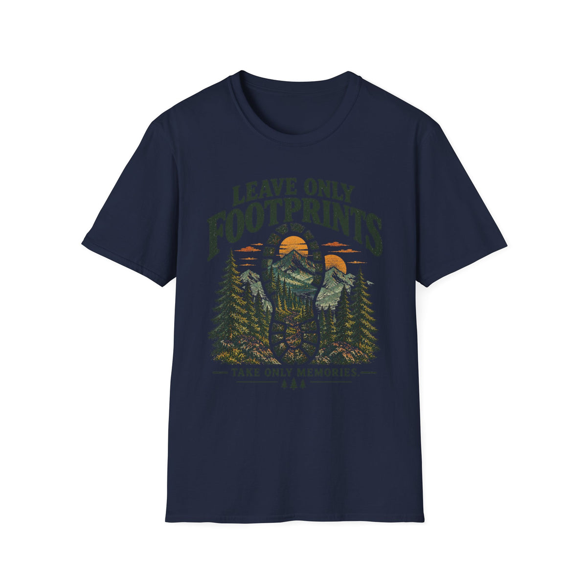 Camping Outdoor Adventure T-Shirt — "Leave Only Footprints"