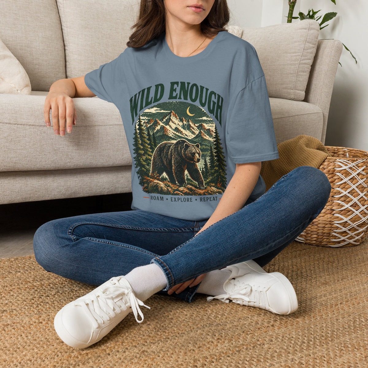 Bear Outdoor Adventure T-Shirt — "Wild Enough"