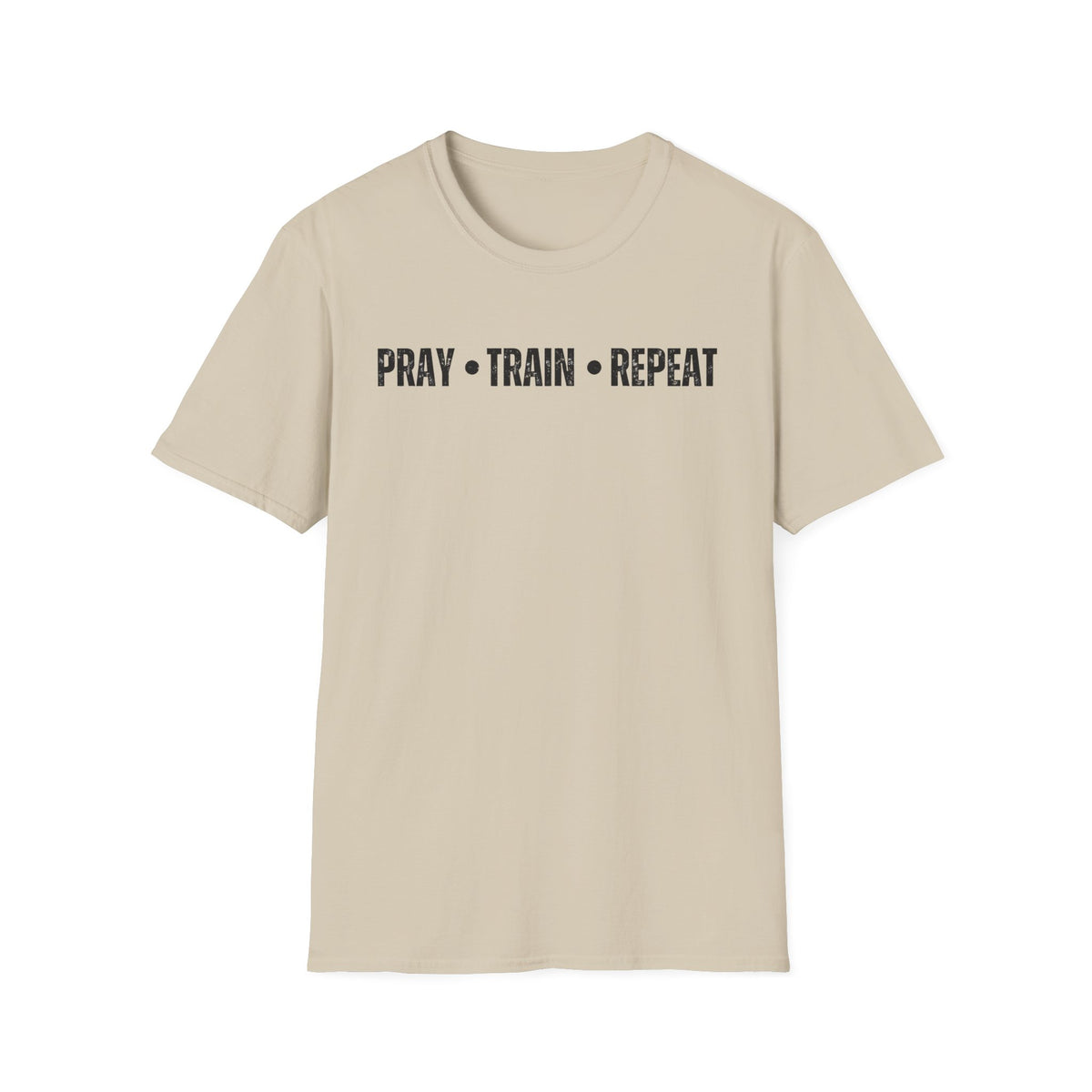 Pray • Train • Repeat T-Shirt — Faith & Fitness Motivational Tee