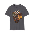Badger Lantern T-Shirt — Cute Hiking Animal Tee for Nature Lovers