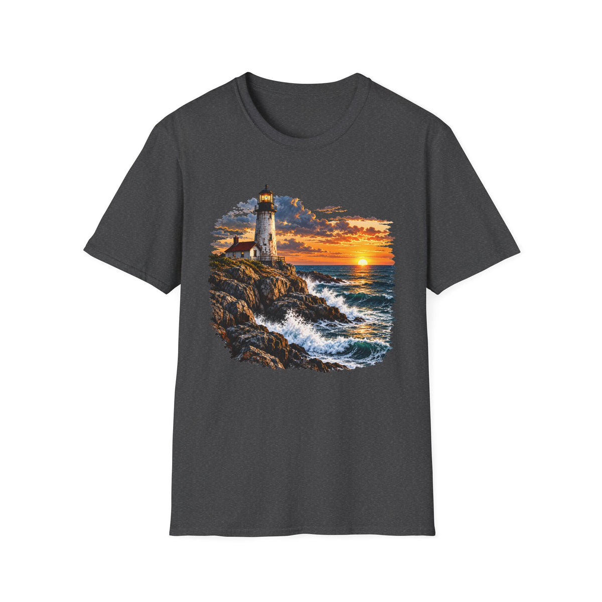 Lighthouse Sunset Coastal T-Shirt