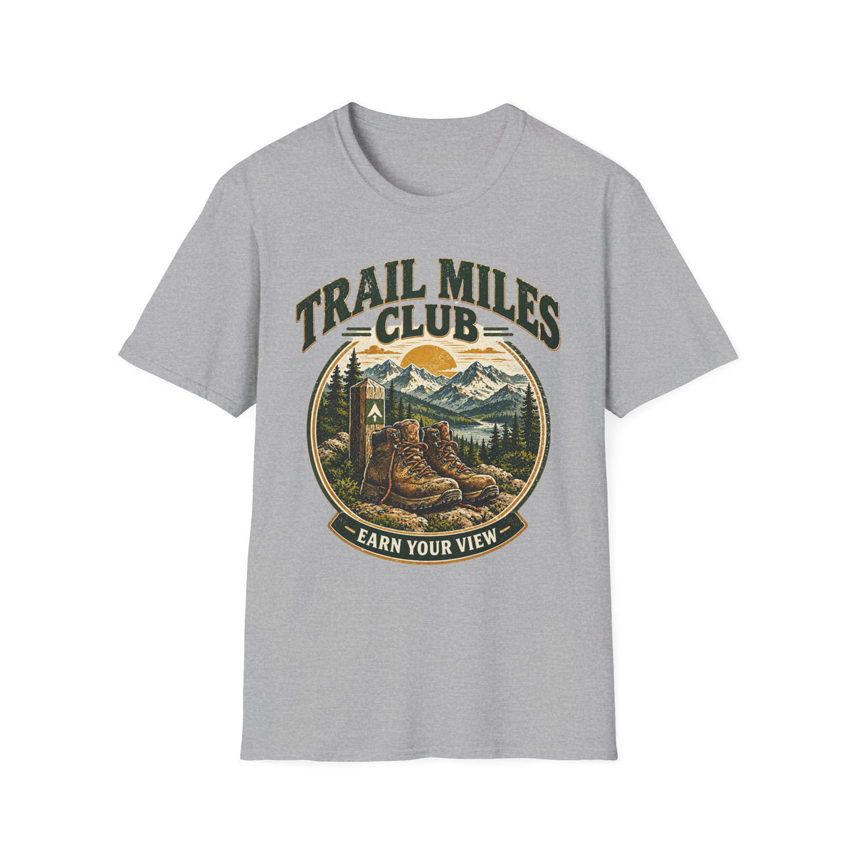 Outdoor Adventure Hiking T-Shirt — "Trail Miles Club"
