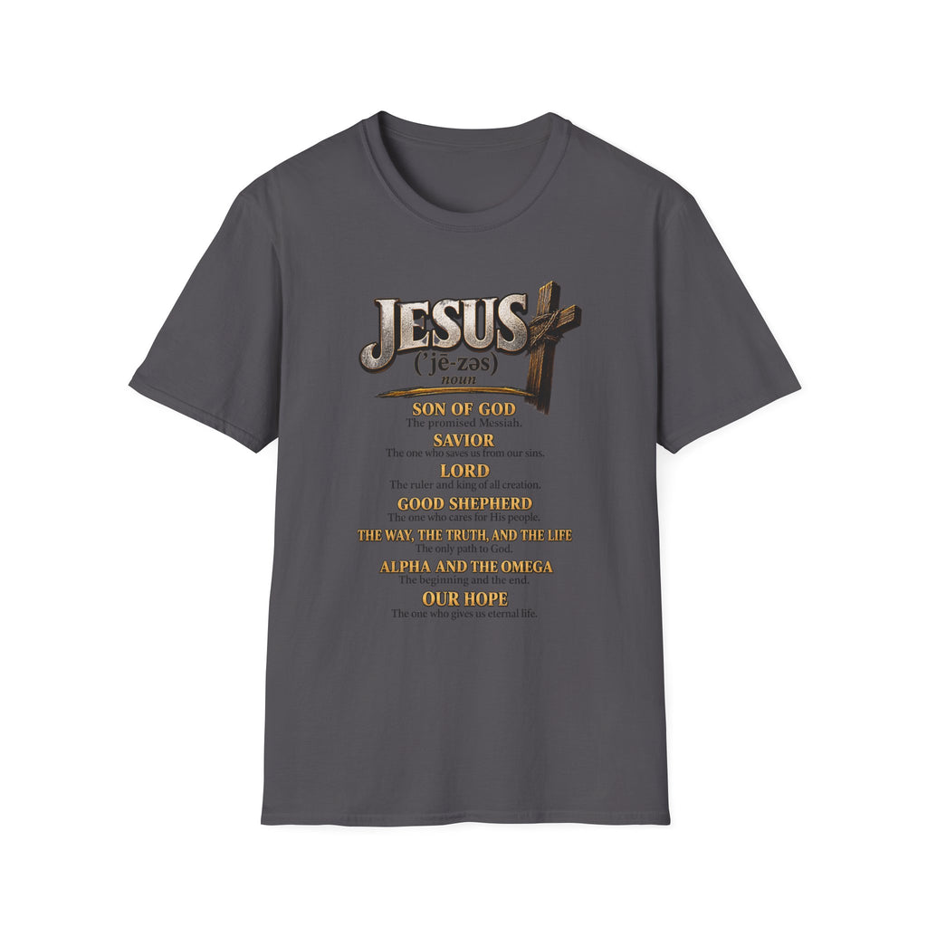 Jesus Definition T‑Shirt — Faithful Christian Scripture Tee with Cross
